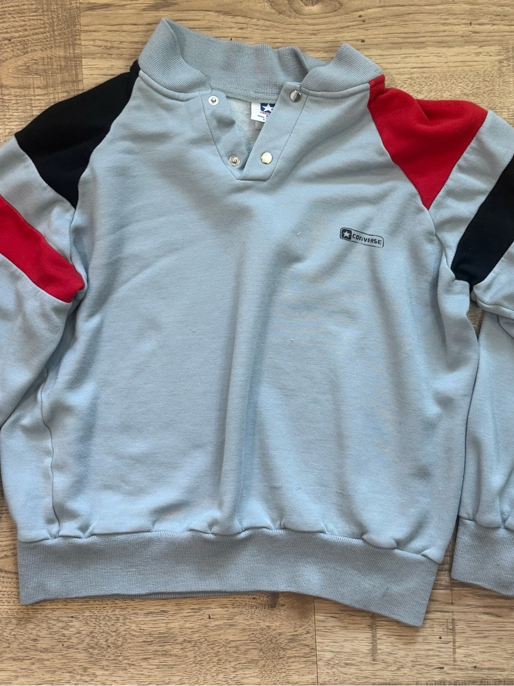 vintage 1990s Converse colorblock snap-collar sweatshirt